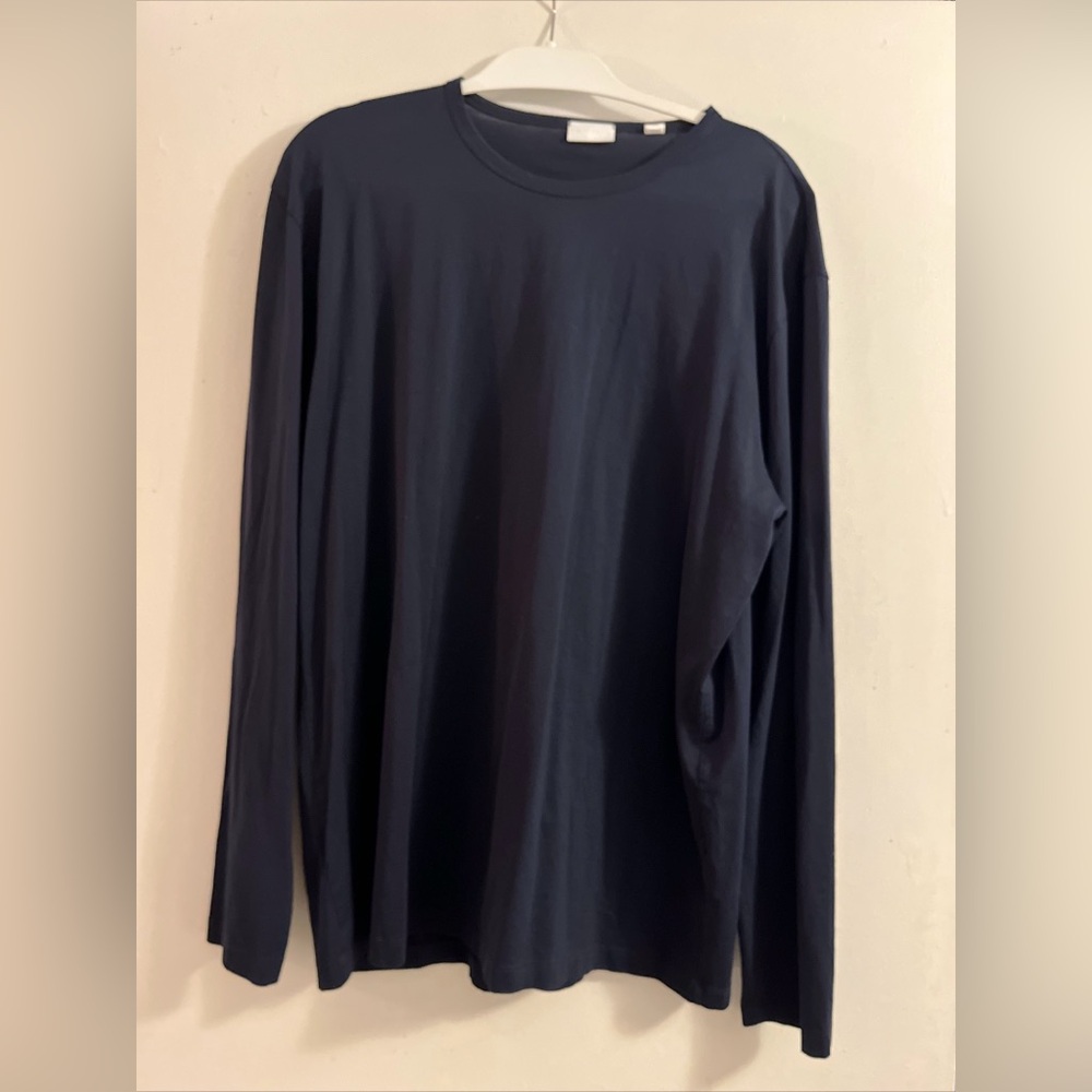 Handvaerk Classic Black Long Sleeve Tee with Crew Neck 100% Cotton Made in Peru